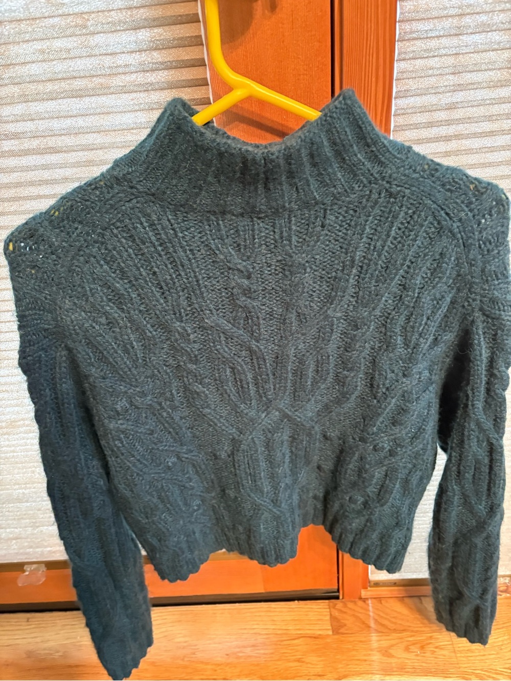 Vince Teal Cable Knit Turtleneck Sweater